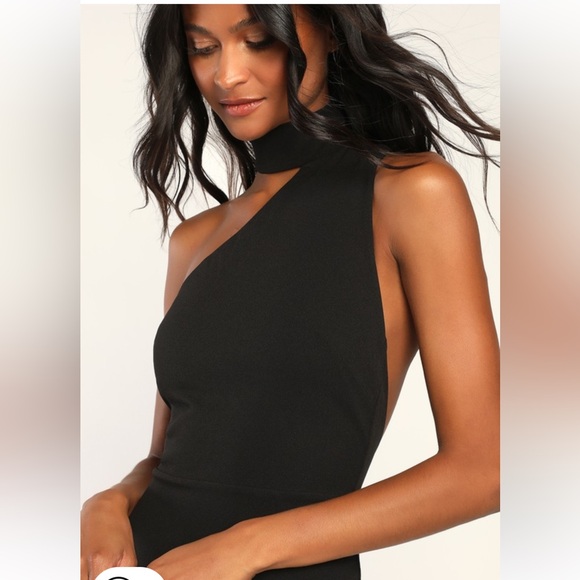 NWT Lulu’s Black Asymmetrical Black Dress - Picture 4 of 7